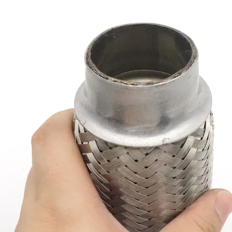 Exhaust Pipe Connector ID 38/51mm Car Exhaust Tube Telescopic Flexible Connection Braid Bellows Stainless Steel Muffler Pipe Welded Universal
