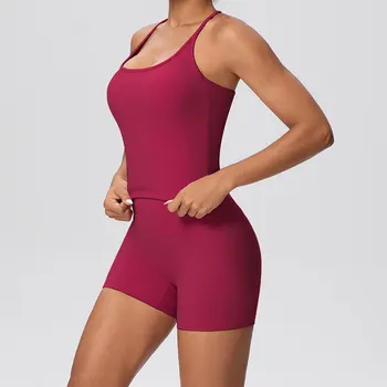 2PCS Sports Set Women Tracksuit Sportswear Pilates Fitness Suit Gym Outfits Workout Push Up Yoga Clothes Sports Vest Shorts Sets 1