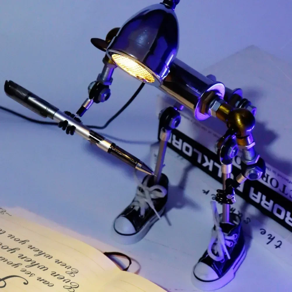 Creative USB Light Punk Robot Shape Gaming Room Desk Table Decoration Ornament Lamp Lantern Children Night Funny Birthday Gift