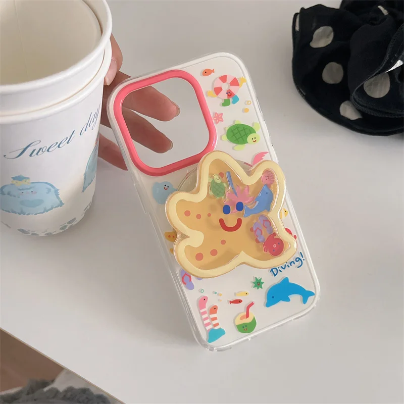 Charming Starfish Magnetic Phone Case with Support Stand and Magsafe Holder
