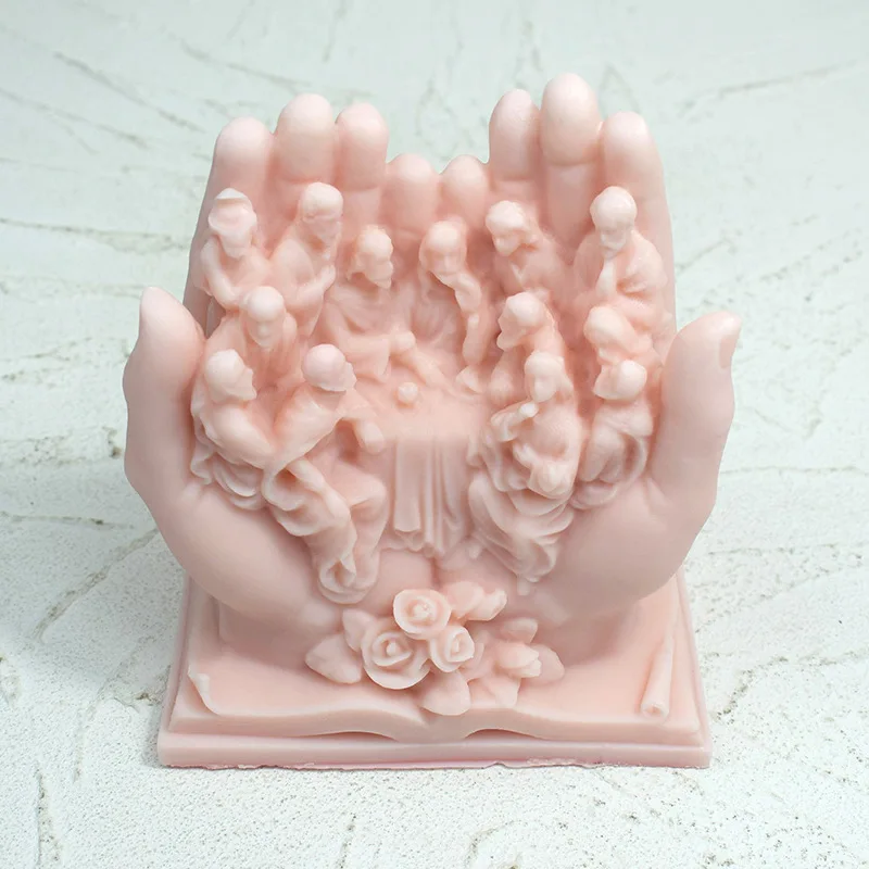 Jesus Family Last Supper Aromaterapia Gesso Resina Epossidica Cemento Candela Stampo In Silicone