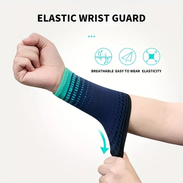 1pc Sports Wrist Guard: Knitted Compression Support for Men & Women's Basketball, Badminton, 2