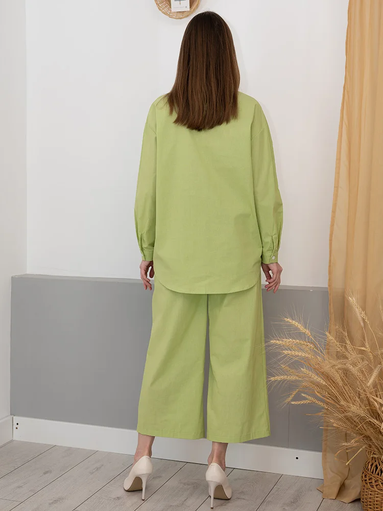 Streamgirl Linen Pants Sets For Women Summer Suits Pink Two Piece Trouser Women's Suit Sets Linen Shirt Set Oversize Outfit Suit