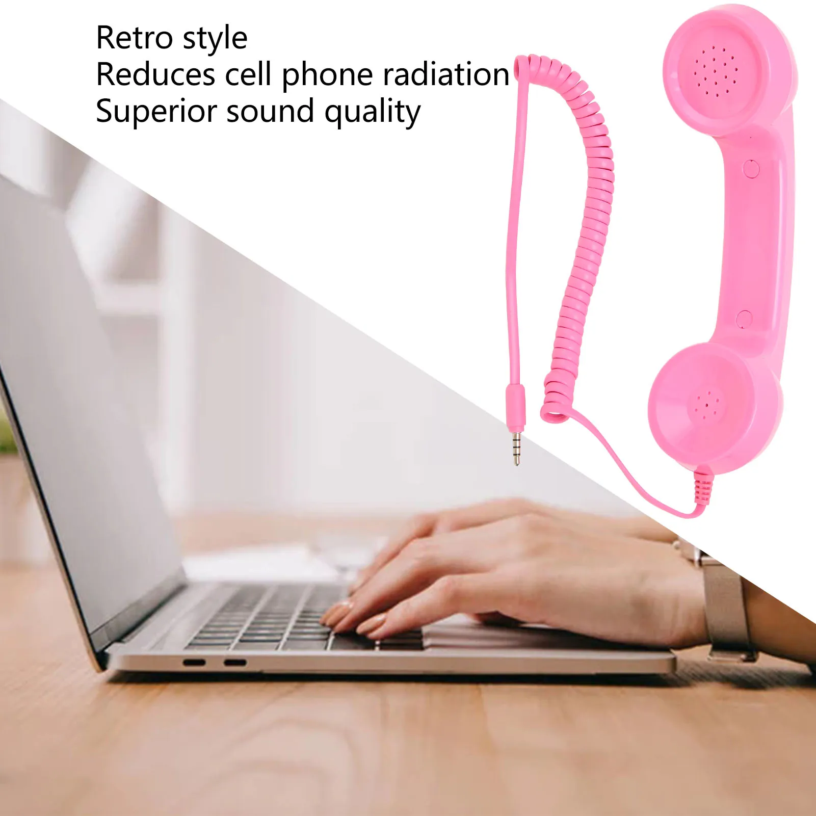 Retro Telephone Receiver Handset Multifunction Radiation Proof Handheld Cell Phone Receiver for Smartphones Computer