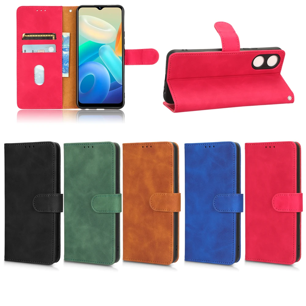 

Кожаный флип-чехол для телефона Vivo Y01 Y02 4G Y02S Y3 Y3S Y11S Y12 Y15 Y15S Y15A Y17 Y17S