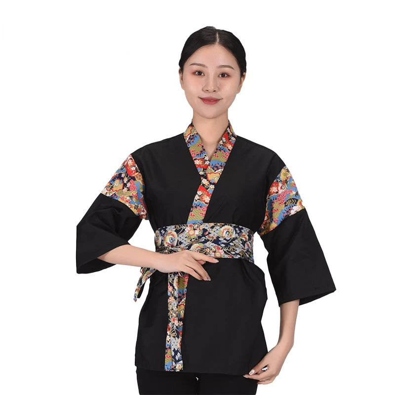 

Lady Japanese-Style Chef Jacket Hotel Restaurant Uniform Food Service Kitchen Chef Coat Bakery Waitress Work Clothing Kimono