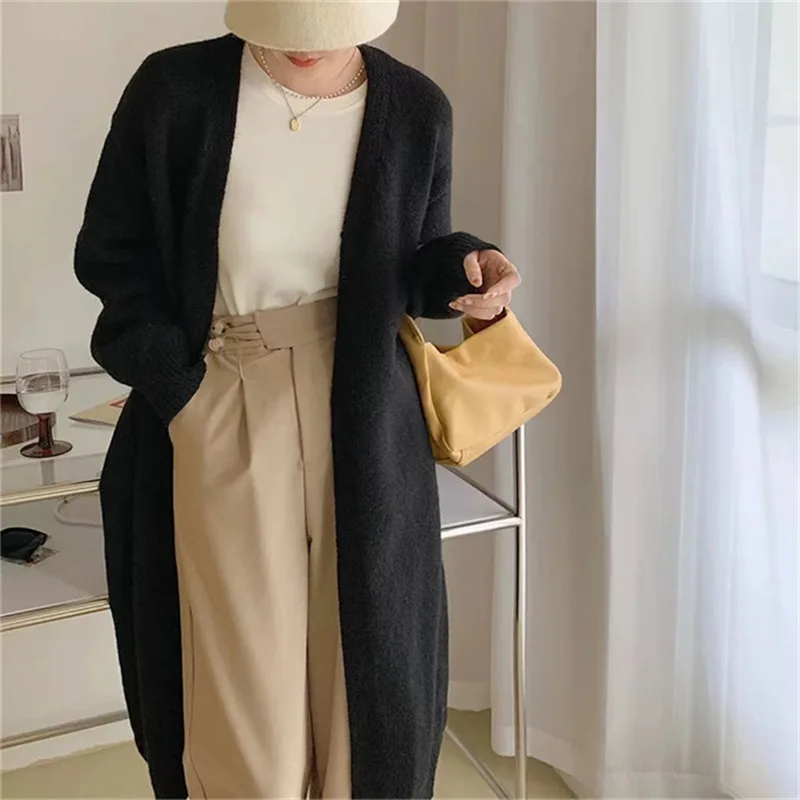 Women Autumn Long Knit Sweater Cardigan