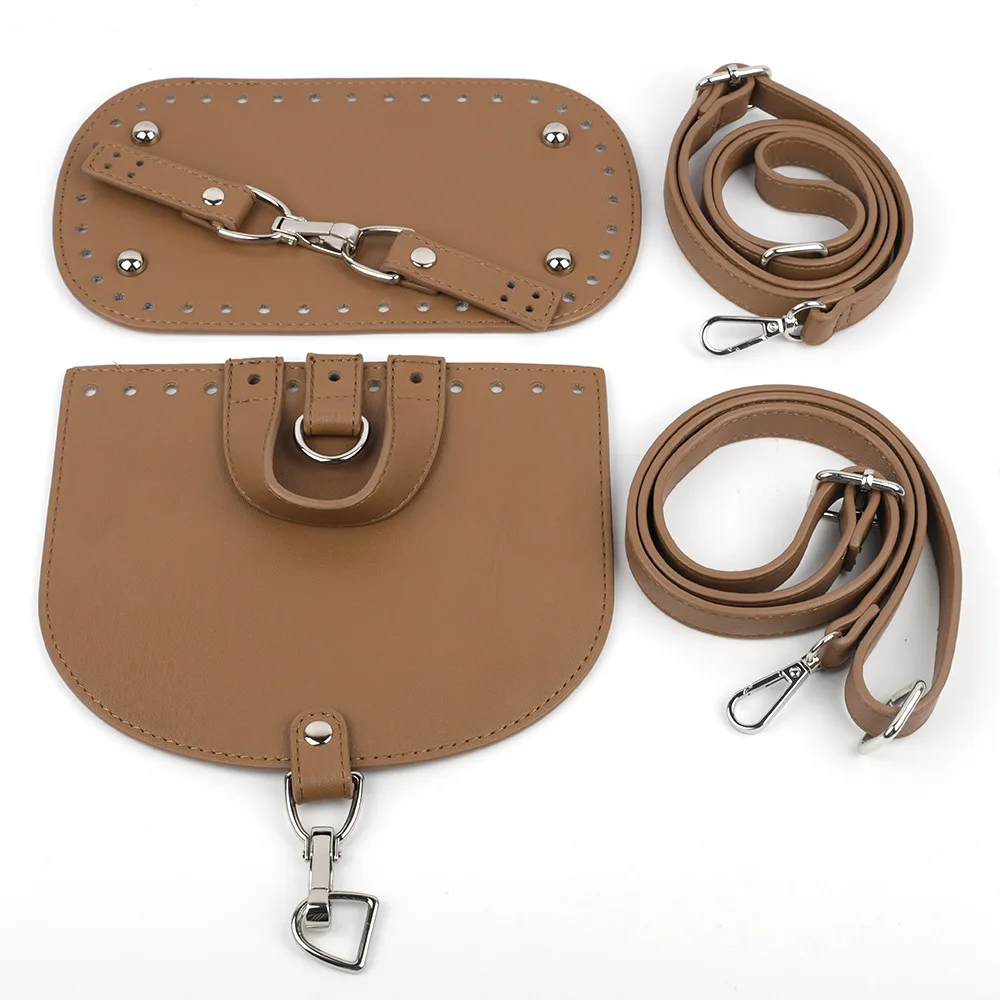 1 Set DIY Handmade Handbag Bag Set Leather Bag Bottoms with Shloulder Straps Women Backpack Braided Hardware Accessories