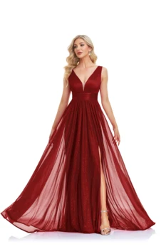 فساتين سهرة أنيقة على شكل حرف a فاخرة بطول الأرض بدون ظهر رسمية عميقة على شكل حرف v للنساء فساتين حفلات الزفاف 4