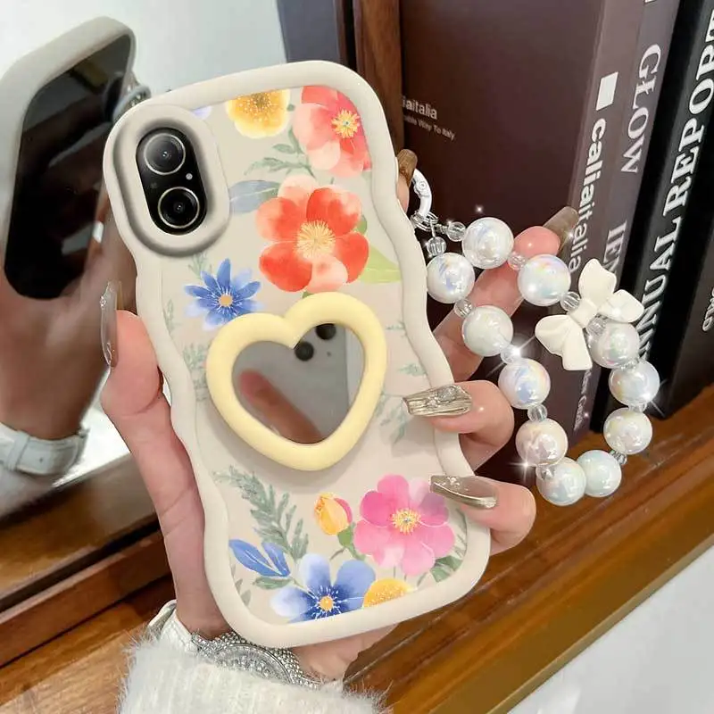 Pink Floral Phone Case Set with Lanyard and Stand - 3 Piece Set