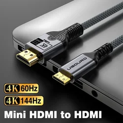 Premium Mini HDMI to HDMI 4K UHD HDR Braided Cable with Gold - Plated Connectors - 3 m (4K144Hz)