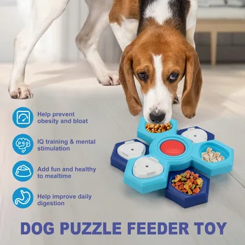 Giocattoli puzzle per cani Vassoio interattivo per cibo lento Addestramento Sollievo dalla noia Forniture per l'alimentazione per cuccioli di animali domestici Stimolazione mentale Masticare Divertimento