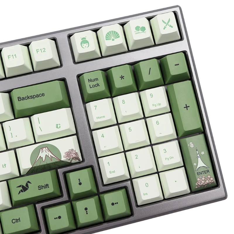 

Dropship Matcha Keycaps 127 Keys OEM PBT Dye Sublimation English Keycap Set Mechanical Keyboard for Key Cap for MX