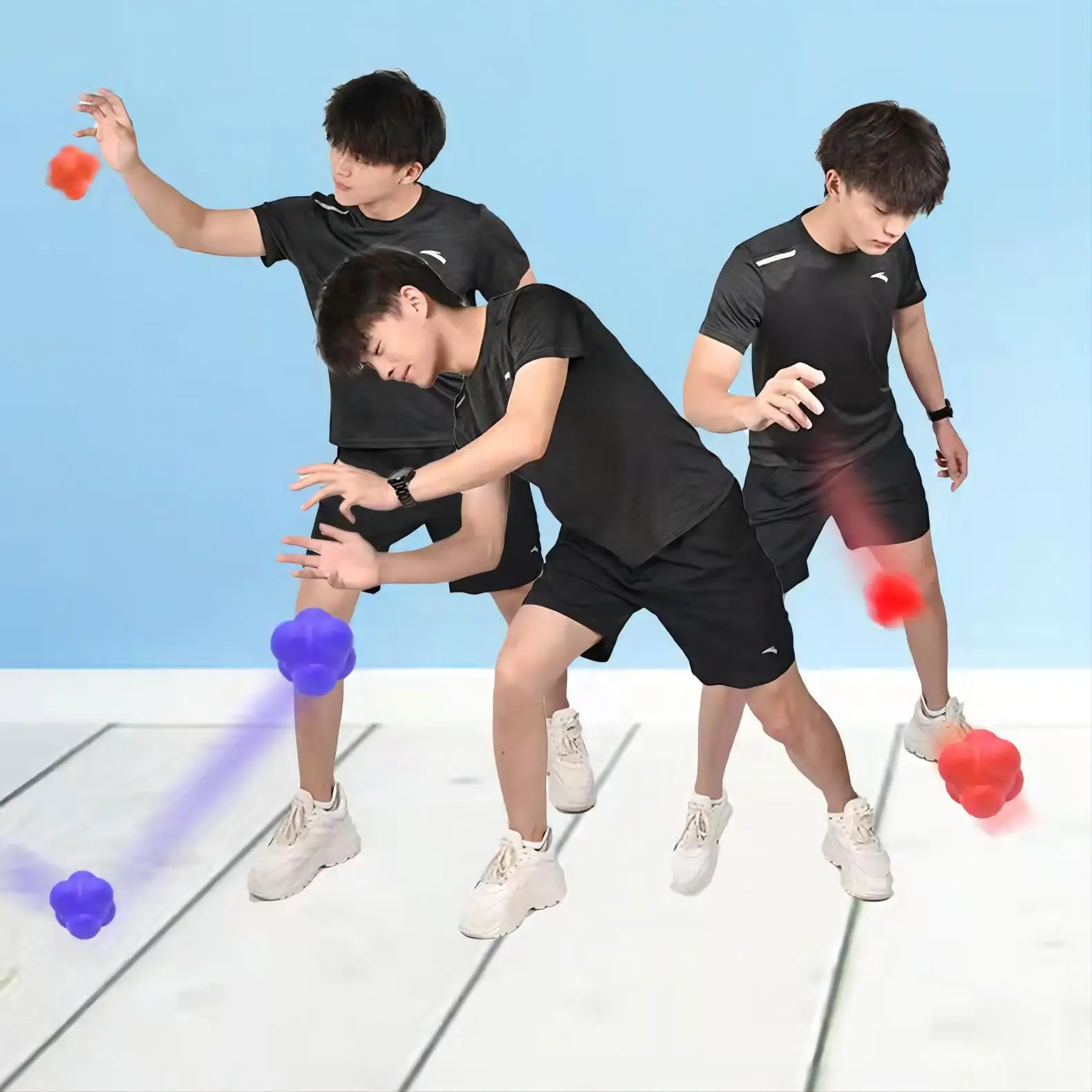 Hexagonal Reaction Ball Toy Speed Agility Training Silicone Ball Coordination Reflex Sports Fitness Training Ball for Child Adul 2