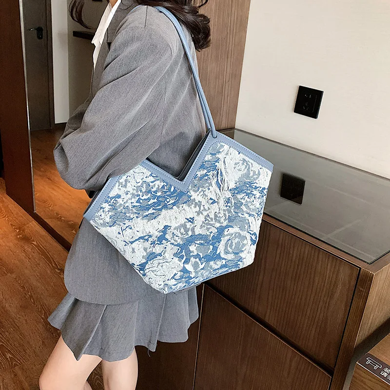 

Сумка на плечо в стиле ретро, модная универсальная сумочка большой вместимости в повседневном стиле, лето