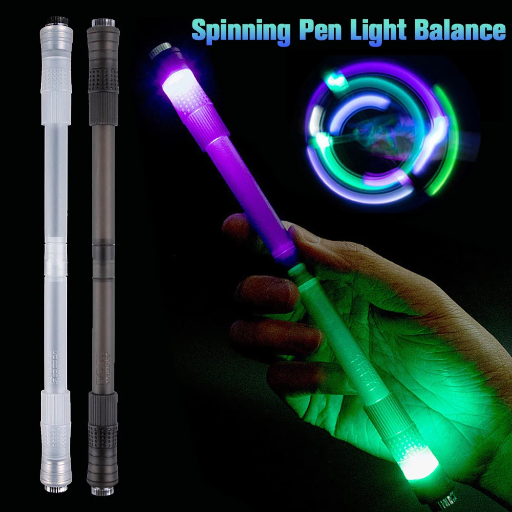 

LED Light Spinning Pen Finger Flexible Cool Beginner Luminous Lamp Rotating Pen Student Decompression Pen Toy Balance Pen