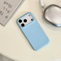 Vibrant Solid Color Soft PU Leather Phone Case with Large Hole Design - iPhone 15 (Blue)