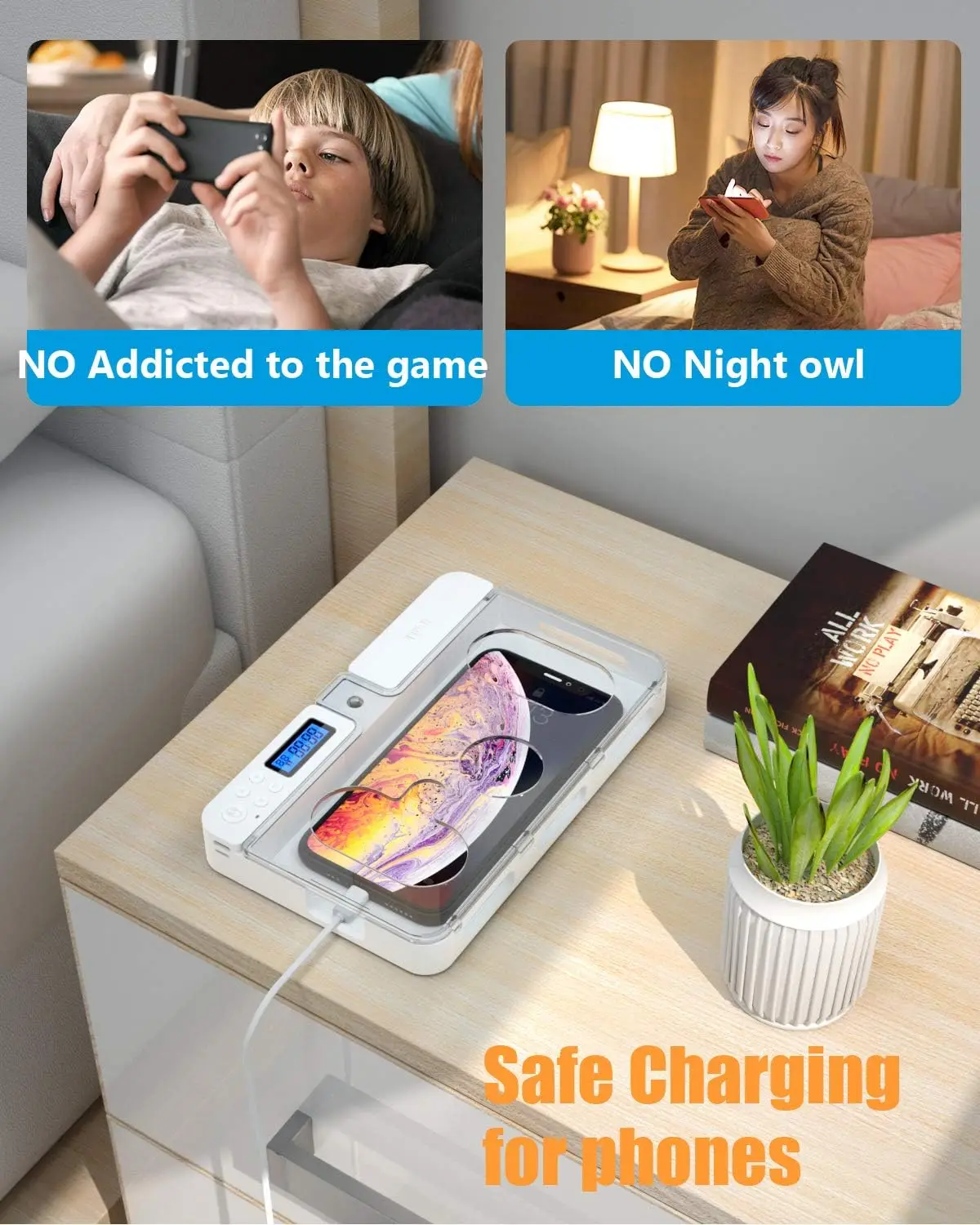 Timer Lock Box for iPad iPhone/Portable Phone Lock Box for Tablet/Folded Phone/Controller/TV remotes/ Phone Locker to Help Kids 2