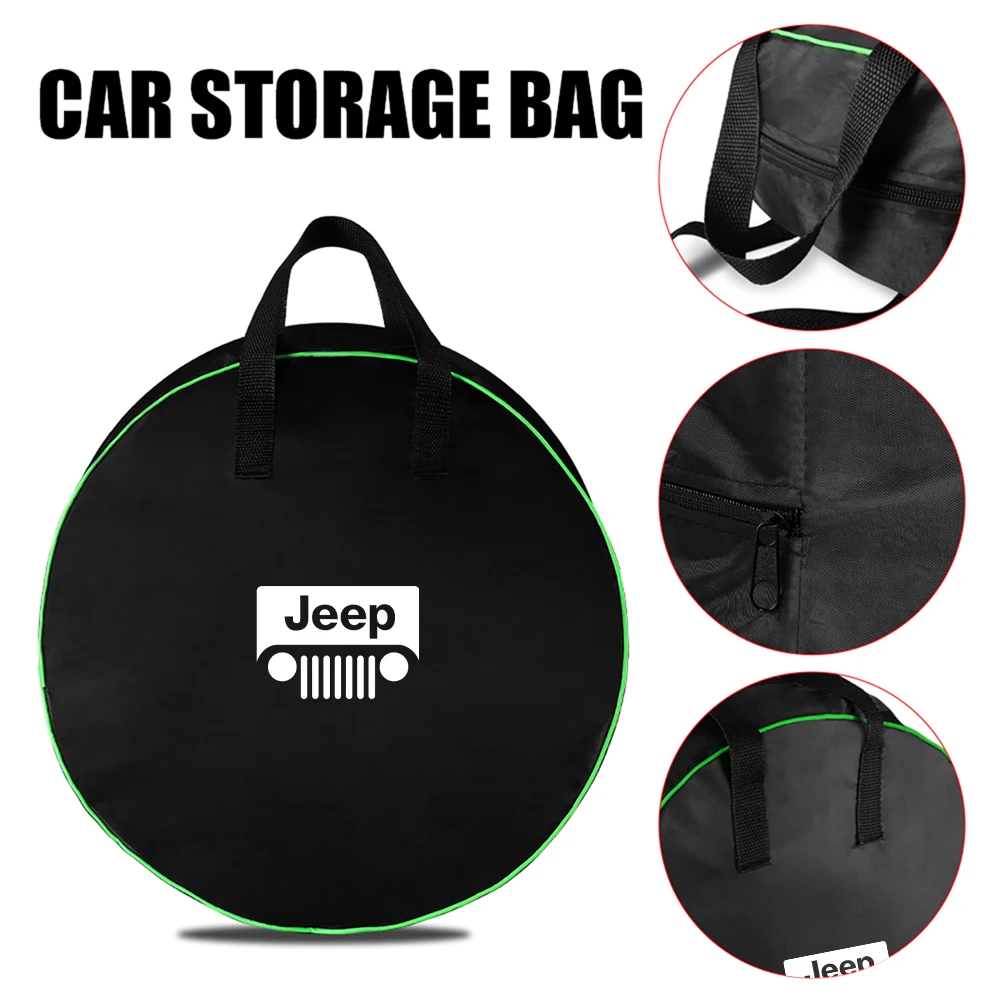 Car Charging Cable Storage Box Charger Cables Carry Bag Trunk Organizer For Jeep Compass Renegade Grand Cherokee Wrangler JK Rub