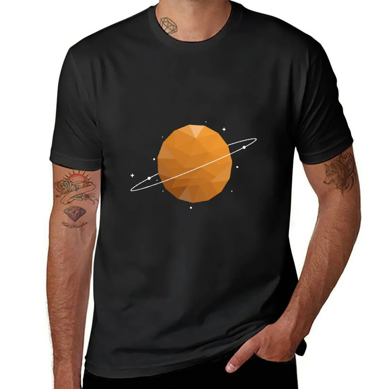 Orange Planet T-Shirt boys animal print oversized mens graphic t-shirts funny
