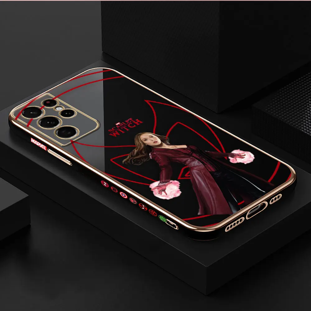 thumbnail image 1 of Smooth E-TPU Phone Case For Samsung Galaxy S24 S23 S22 S21 S20 FE S10 A01 A02 A03 PLUS ULTRA 5G Case Marvel Line Scarlet Witch, 1 of 5