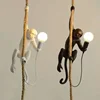 2024 ModernNordic Creative Hemp Rope Pendant Pendant Light Resin Monkey Light Bedroom Children's Room Home Decoration 1