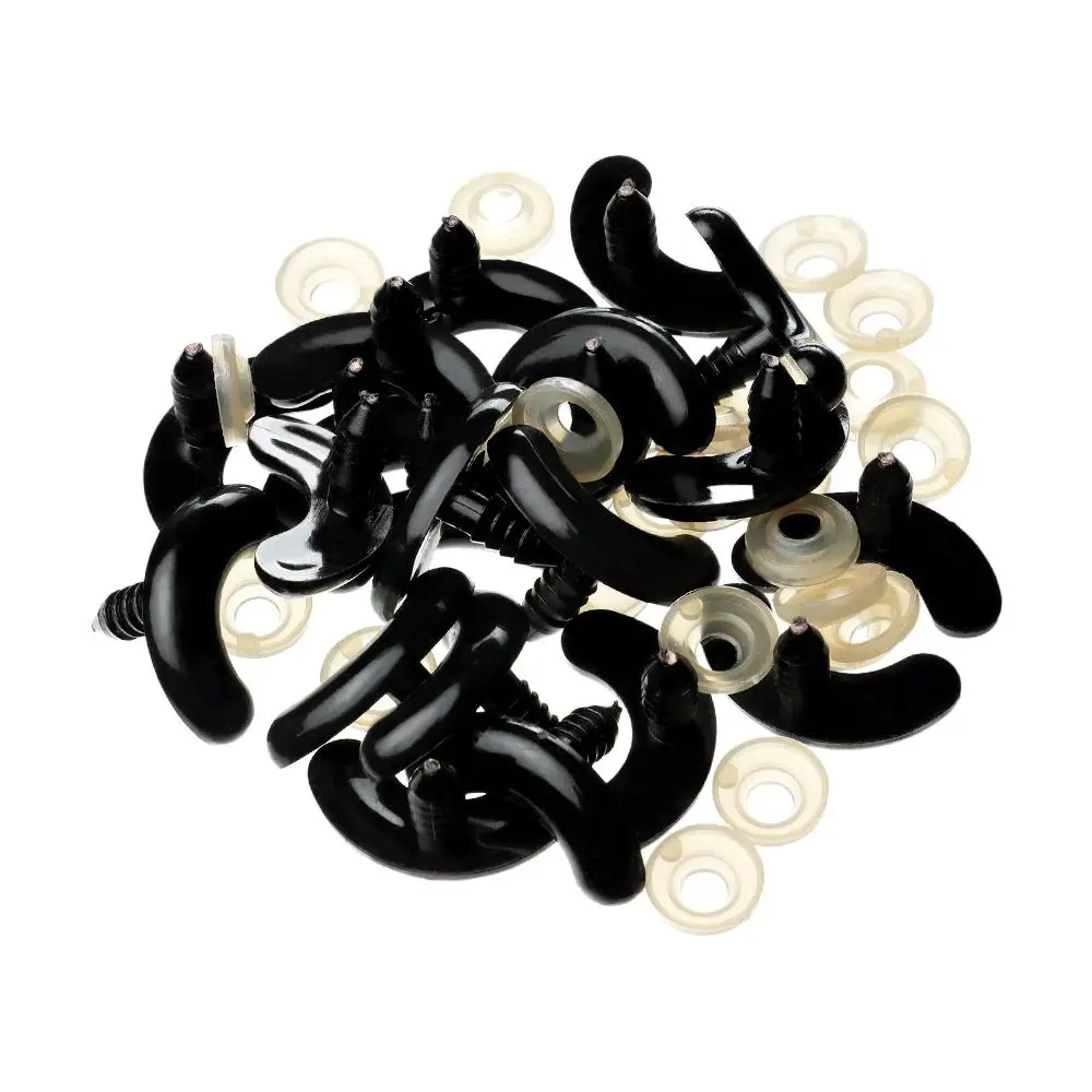 Black Plastic Safety Eyes for DIY Dolls and Crafts