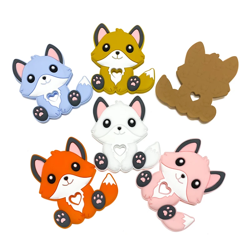 New Silicone Little squirrel Beads Teether Food-Grade Chewing Teeth Bead DIY Nipple Chain Jewelry Accessories 1/3/10pcs