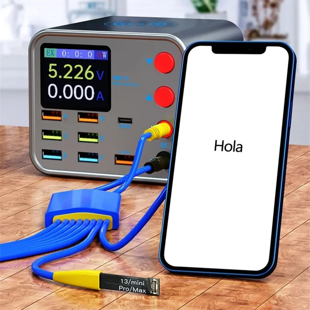 Multi-Function 8-Port PD Rapid Fast Charger Mobile Phone Current Data Line Detection Wireless Charging for iPhone Samsung Xiaomi 2