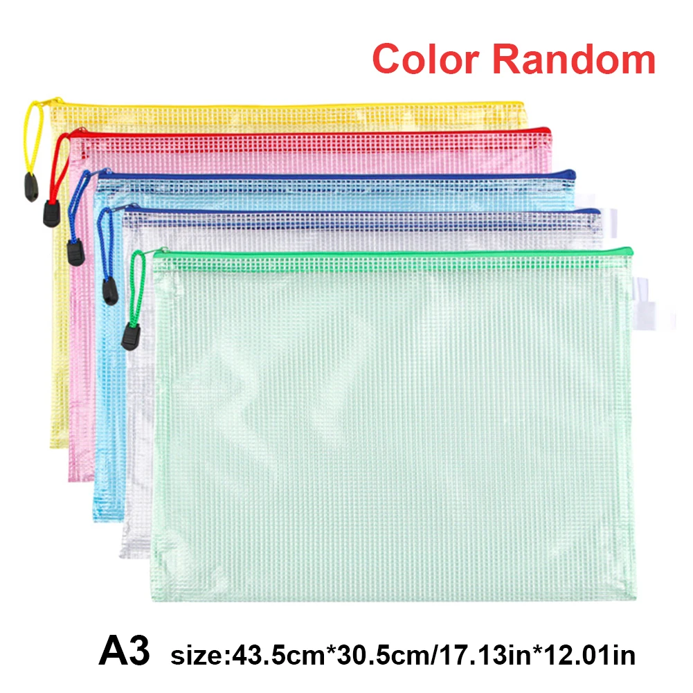 A3/A4/B4 Puzzle Bags Waterproof Cross Stitch Zipper Mesh Document Pouch for School Office Supplies for Cross Stitch Project 5pcs storage bag document bag puzzle storage bag