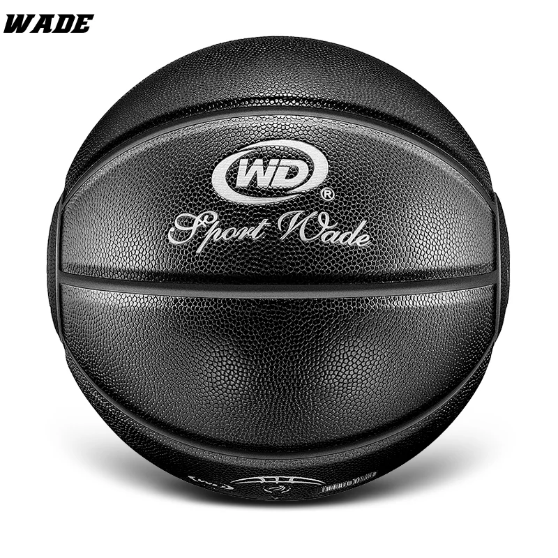 WADE 7# Original Soft PU Leather for Indoor/outdoor High Elasticity Adult Basketball Ball Black Classic Ball basketball balls