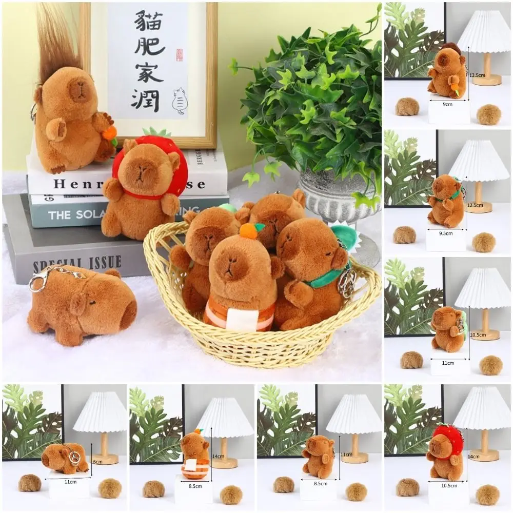 PP Cotton Capybara Plush Keychain Soft Plush Anime Capibara Pendant Cartoon Anime Capybara Capybara Plush Keyring Kid Girl Boy 5