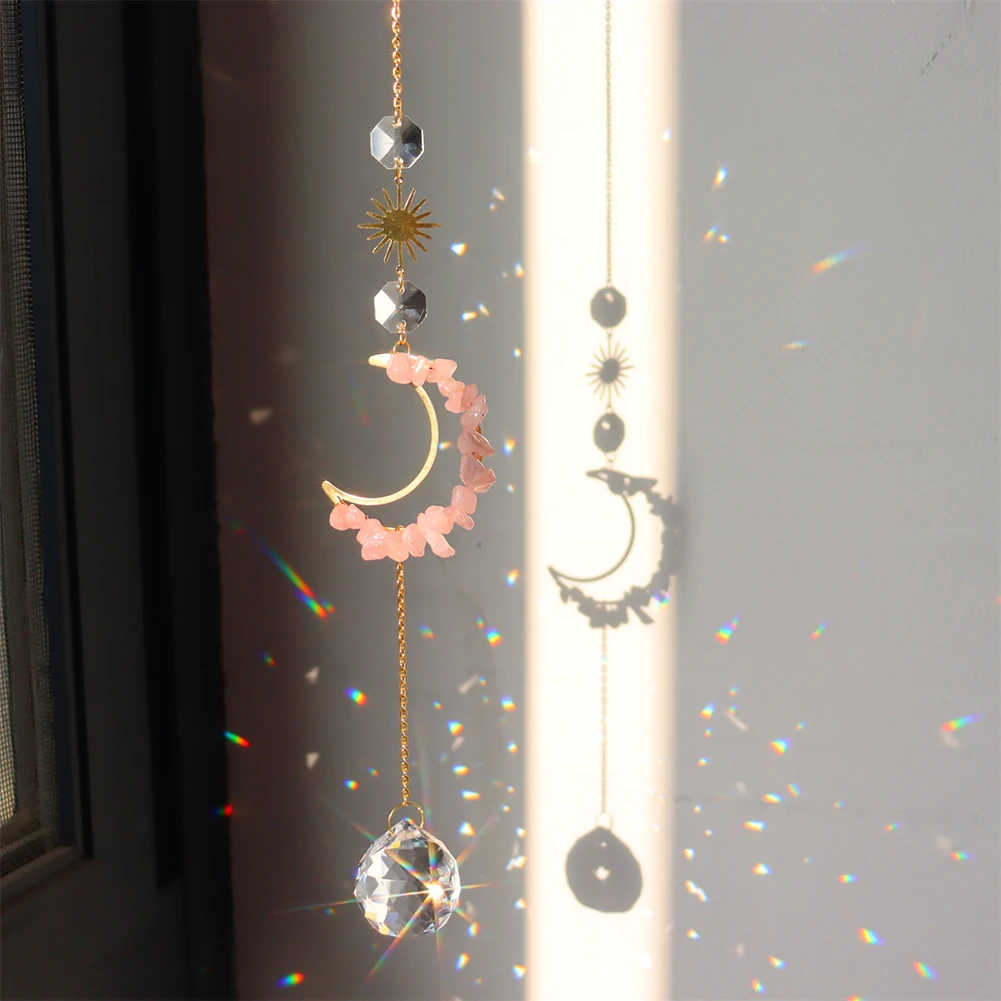 Crystal Sun Catcher Handmade Decor Rainbow Maker Car Window Hanging Sun Catcher Garden Decoration Chandelier Pendant