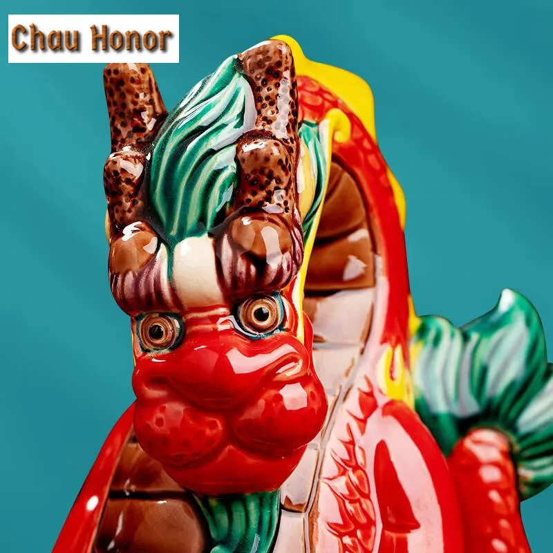 Exquisite Ceramic Creative Chinese Lucky Dragon Tea Pet Tea Household Table Decoration Accessories Tea Ceremony Customized Gift