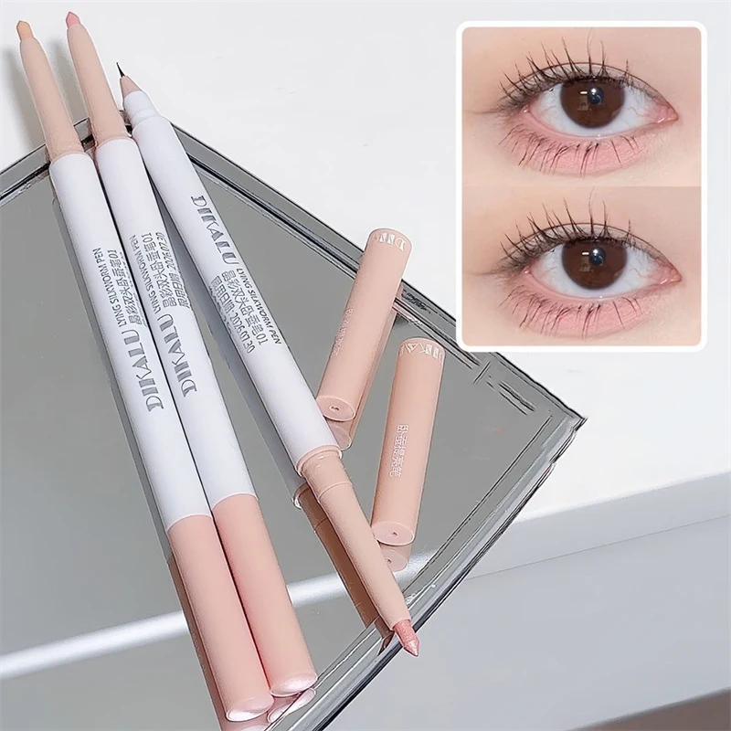 Double Head Aegyosal Pencil Highlighter Arrow Waterproof Eyeliner Under Eye Liner Pen Matte Glitter Eye Makeup Korean Cosmetics liquid eyeliner eyeliner pencil