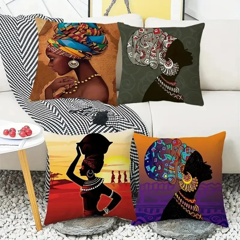 Description Picture 6 of item1pc African American Woman Square Cushion Cover Home Decor, RoomDecor, Bedroom Decor, Collectible Buildings Accessories