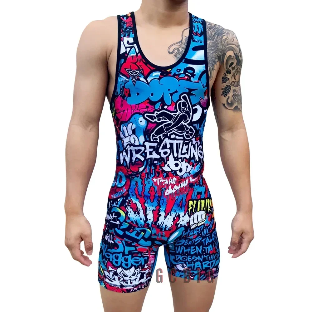 

Wrestling Clothes Singlet Weightlifting PowerLifting Boxing Triathlon Bodysuit Gym Breathable Skinsuit Swimwear Marathon Running