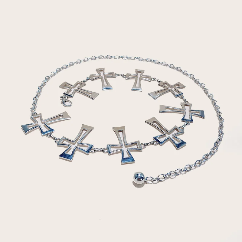 Punk Gothic Steam Cross Taille Kette JK Zubehör Rock Kette Subkulturelle Einstellbare y2k Gürtel Für Frauen Mode Körper Schmuck – Detail 8