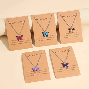 Colorful Butterfly Necklace Set (5 Pcs) 7