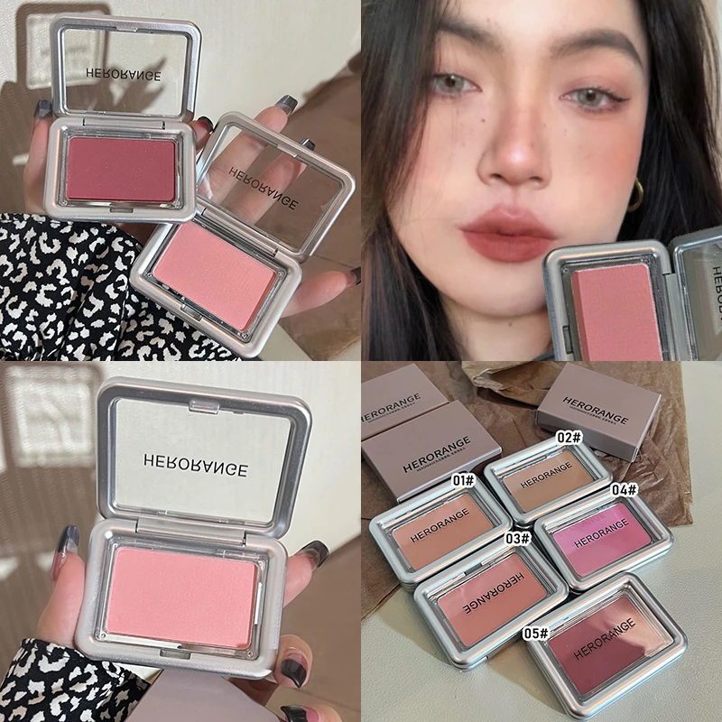 Peach Apricot Blush Palette Silky Monochromatic Matte Contour Blusher Lasting Natural Portable