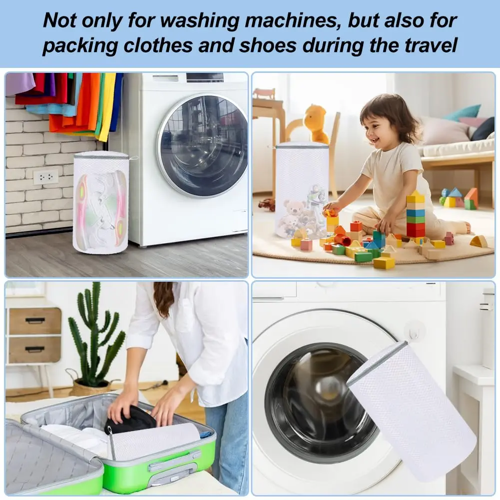 Shoes Wash Bags Shoe Laundry Bags Sneaker Mesh Washing Cleaning Bag Travel Organization Pouch For Sneakers Socks Washing Machine 5