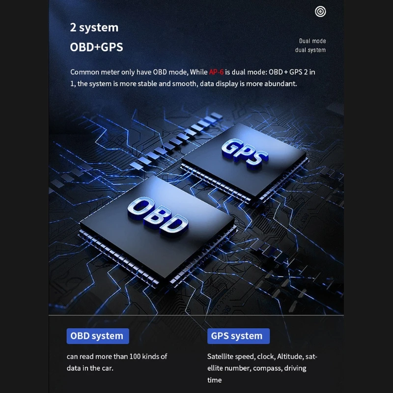

83XC автомобильный 6 HUD OBD2 GPS скорость для Smart Digital Head-up дисплей Температура воды масла спидометр