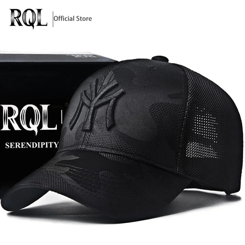 Men's Baseball Cap Embroidery Totem Military Camouflage Trucker Hat Hip Hop Summer Sun Sport Mesh