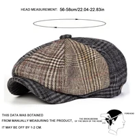 Unisex Retro Grid Stitching Newsboy Caps Men British Painters Hats Spring and Autumn Berets Hip Hop Berets 2