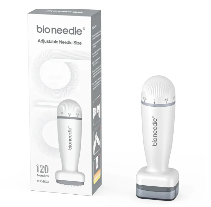 New Bioneedles 120 Adjustable Microneedling Derma Roller Stamp Hair Regrowth Bio120 Needles Microneedle Stamp