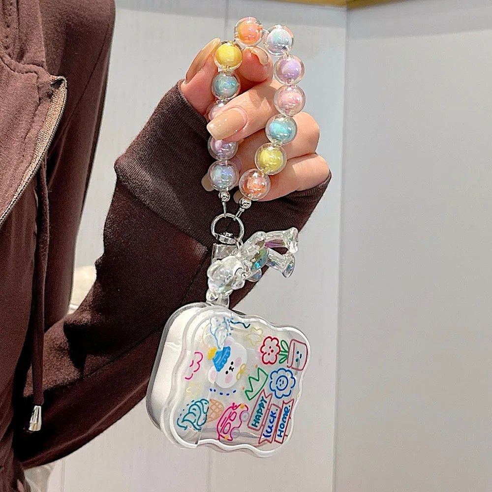 Colorful Graffiti Bracelet Cover For Apple Airpods 2 3 Soft Cute Bear Sun Flower Earphone Protector Case for Airpods Pro AirPod