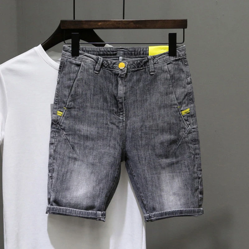

Man Denim Shorts Wide Xl Baggy Luxury Streetwear New In Hip Hop Harajuku Retro Jorts Blue Rude Thin Short Jeans Pants for Men
