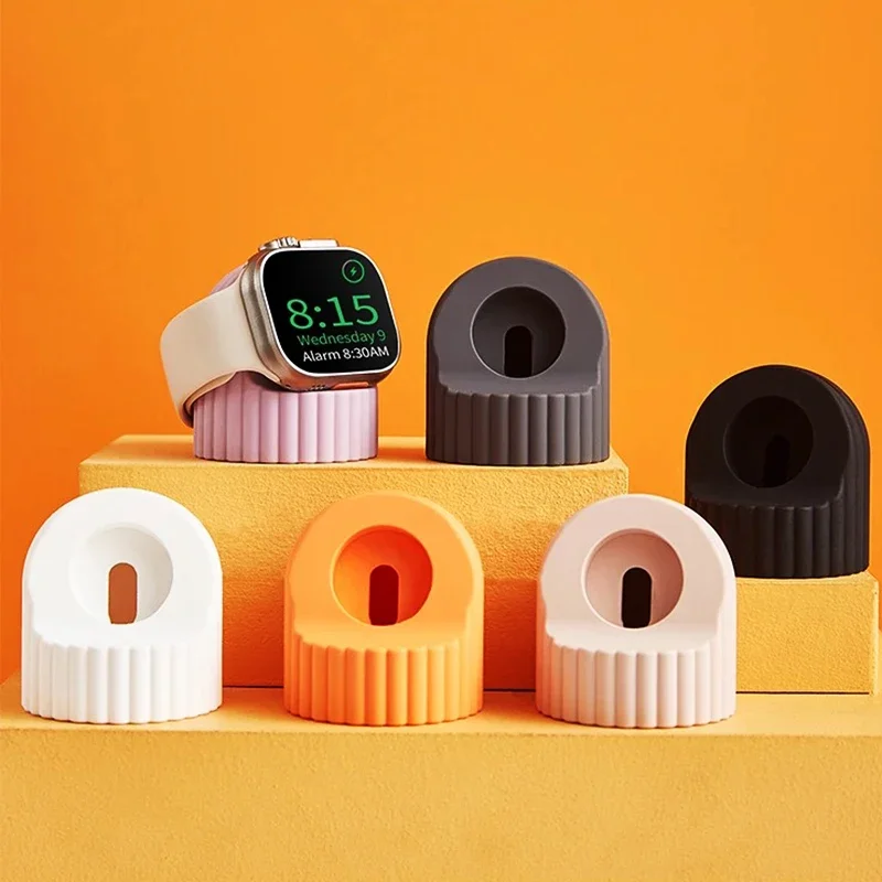 Silicone watch charger stand for Apple Watch Series Ultra9//8/7/6/SE/5/4/3/2 49 45 44 42mm 41 40 38mm