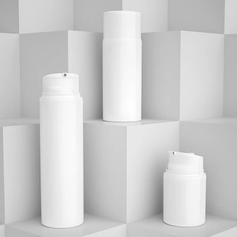 흰색 PP 에어리스 병, 크림 여행 병, 눈 세럼 리필 병, 향수 용기, Hld62301, 10 개, 20 개, 50 개, 30 ml, 80 ml, 100 ml, 120 ml, 150ml