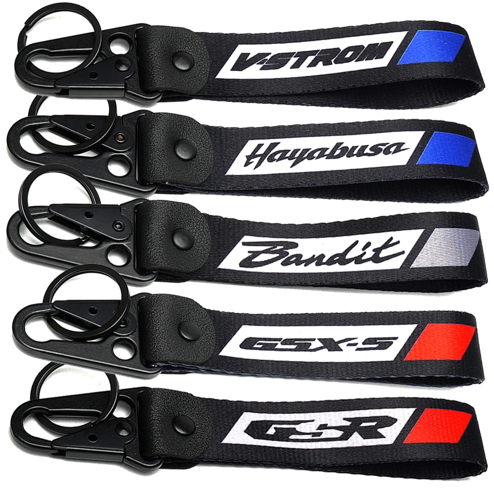 

For Suzuki Vstrom 650 1000 dl GSXS GSR 750 1000 600 400 HAYABUSA Bandit 150 400 1200 1250 1250S GSF Embroidery Keychain Key Ring